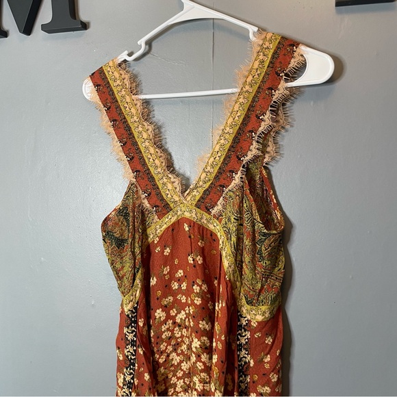 Free People East Willow Trapeze Slip in Copper combo size xs - Picture 8 of 10